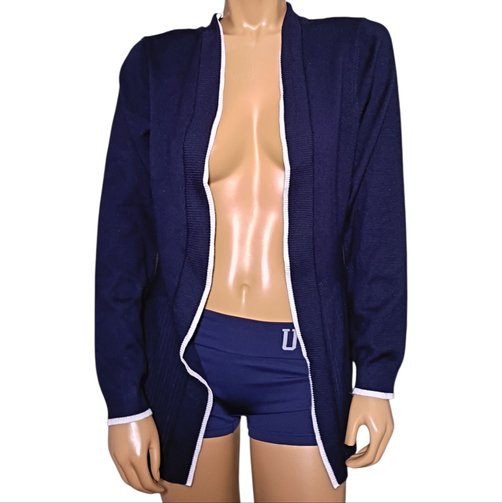 Women's Navy Blue‎ Cardigan Size L